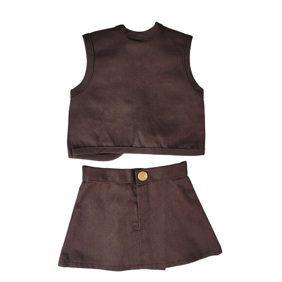 Girl Scouts Clothes for 18" Doll 4 PCS Skirt Top Hat Patch Vest Hook Loop OG AG - Picture 11 of 13